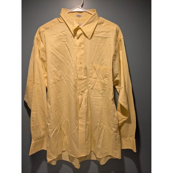 Izod Mens Tall 17 1/2 34/35 Shirt Button Down Long Slv Yellow Wrinkle Free R12 - Picture 1 of 6